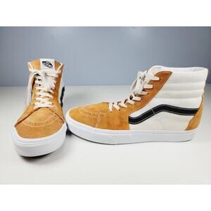 VANS Sk8-Mid Top Off The Wall Sneaker Mustard Yellow Gold Men's 10.5 Women's 12